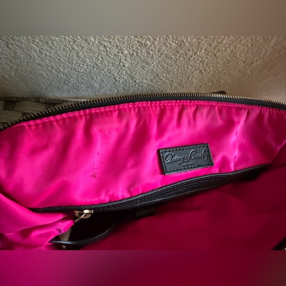 Dooney & Bourke Black/Pink Nylon Satchel Tote Bag & Leather Crossbody Strap - Picture 15 of 16